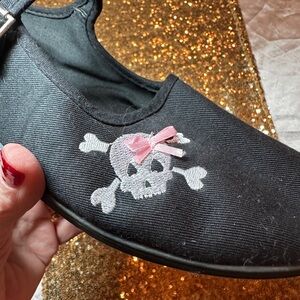 Demonia Mary Jane Flats – Skull & Bow Embroidery – Size 10 | Never Worn